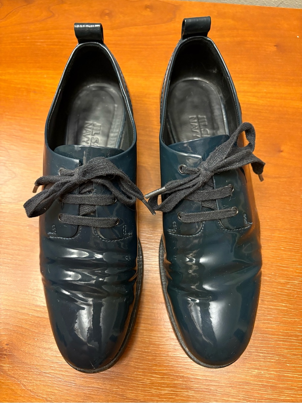 Jil Sander Women’s Patent Leather Oxford Shoes Size 36.5